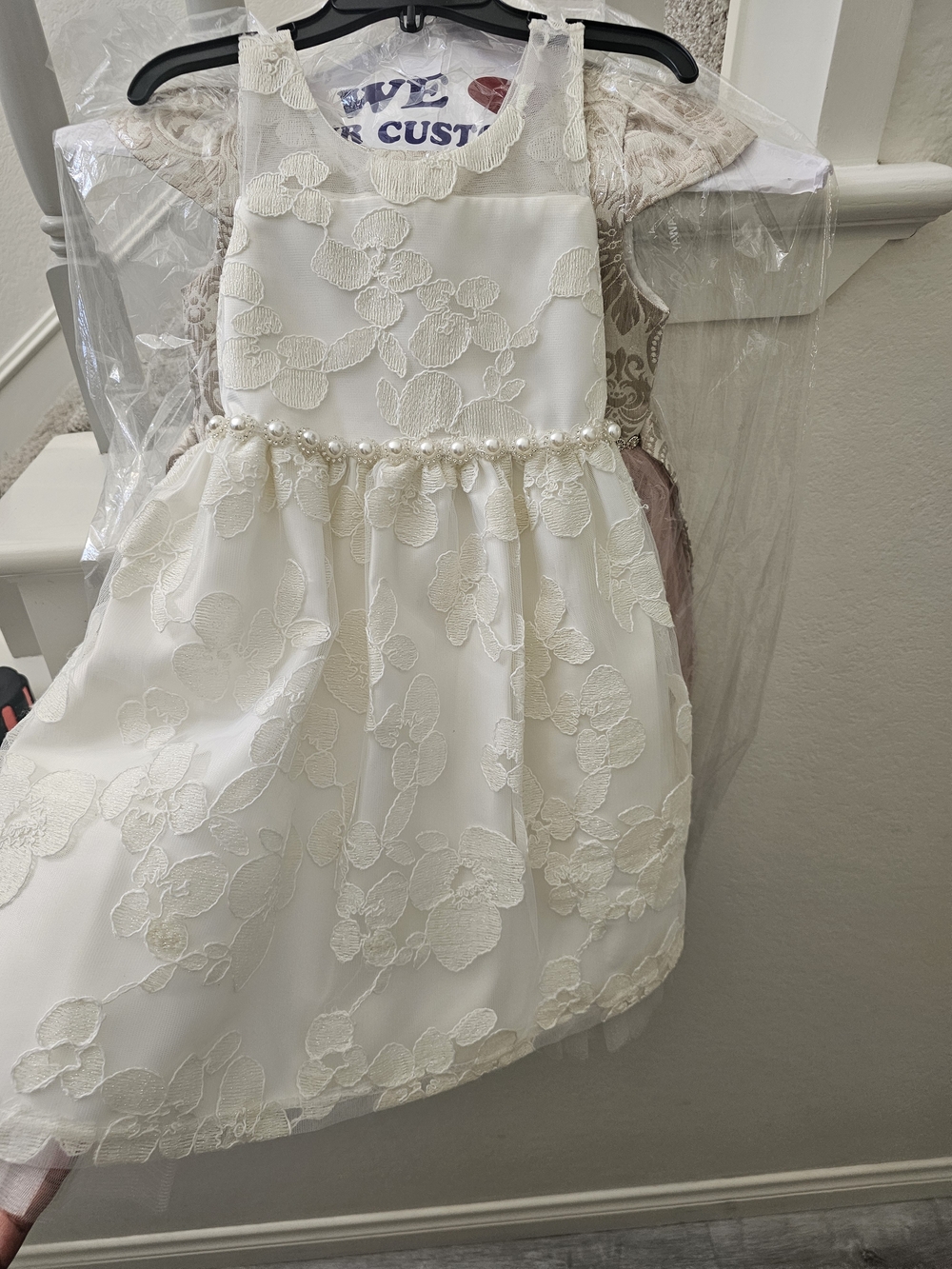 American Princess Ivory Lace Pearl-Trim Formal Dress for Girls